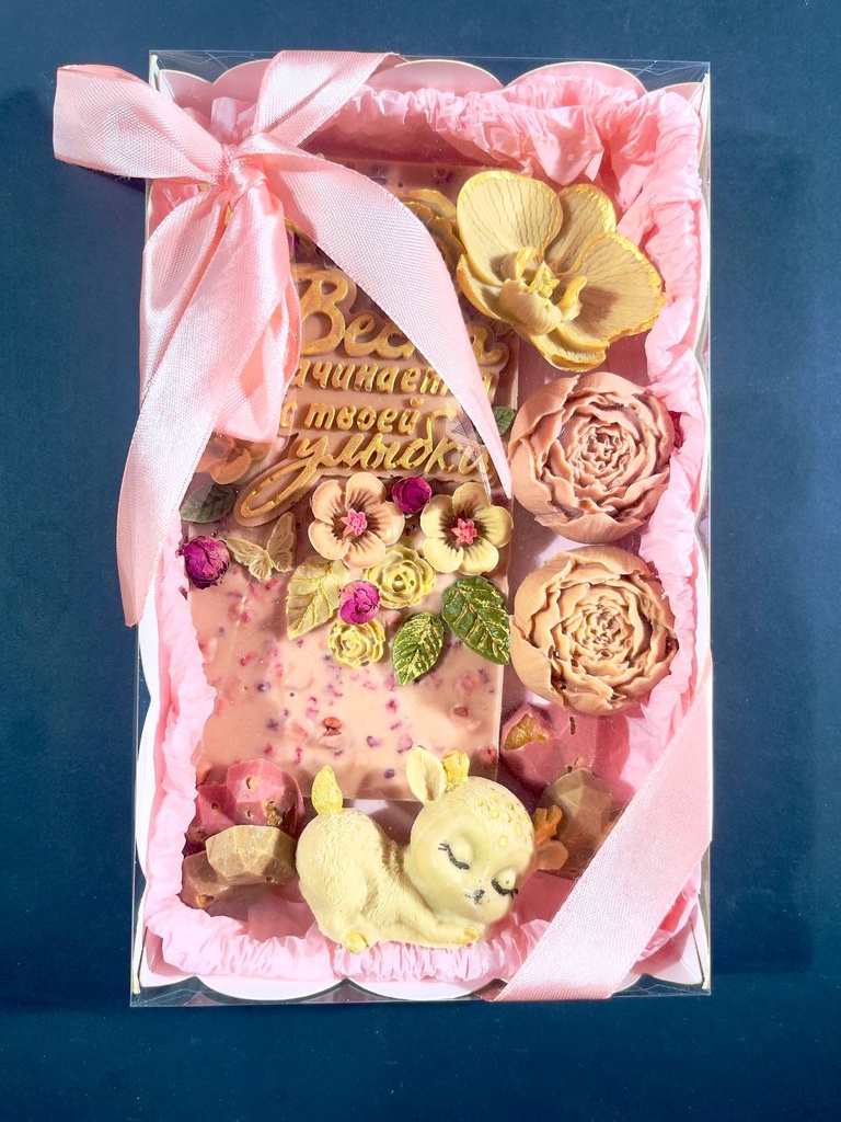 Подарочный набор белого шоколада, коробка маленькая