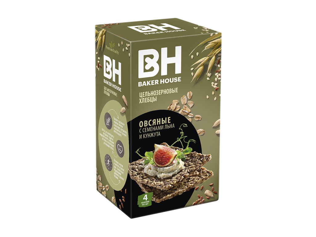 Хлебцы Baker house овсяные с семенами льна и подсолнечника 180г