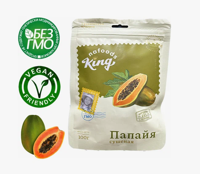 Папайя King сушеная, 100г
