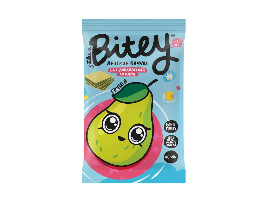 Вафли Take a Bitey детские Груша-брокколи без сахара, 35г