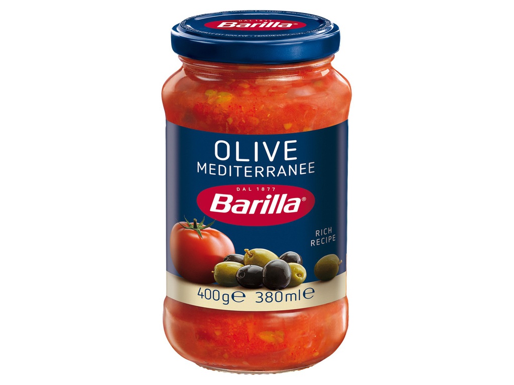 Соус Barilla томатный с черными и зелеными оливками, 400г