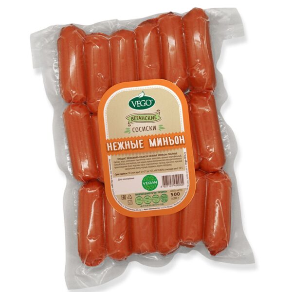 СОСИСКИ НЕЖНЫЕ МИНЬОН VEGO, 500г