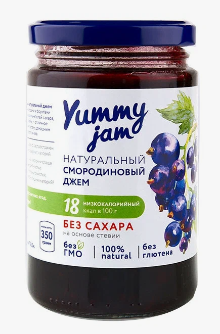 Джем Yummy черная смородина, 350г