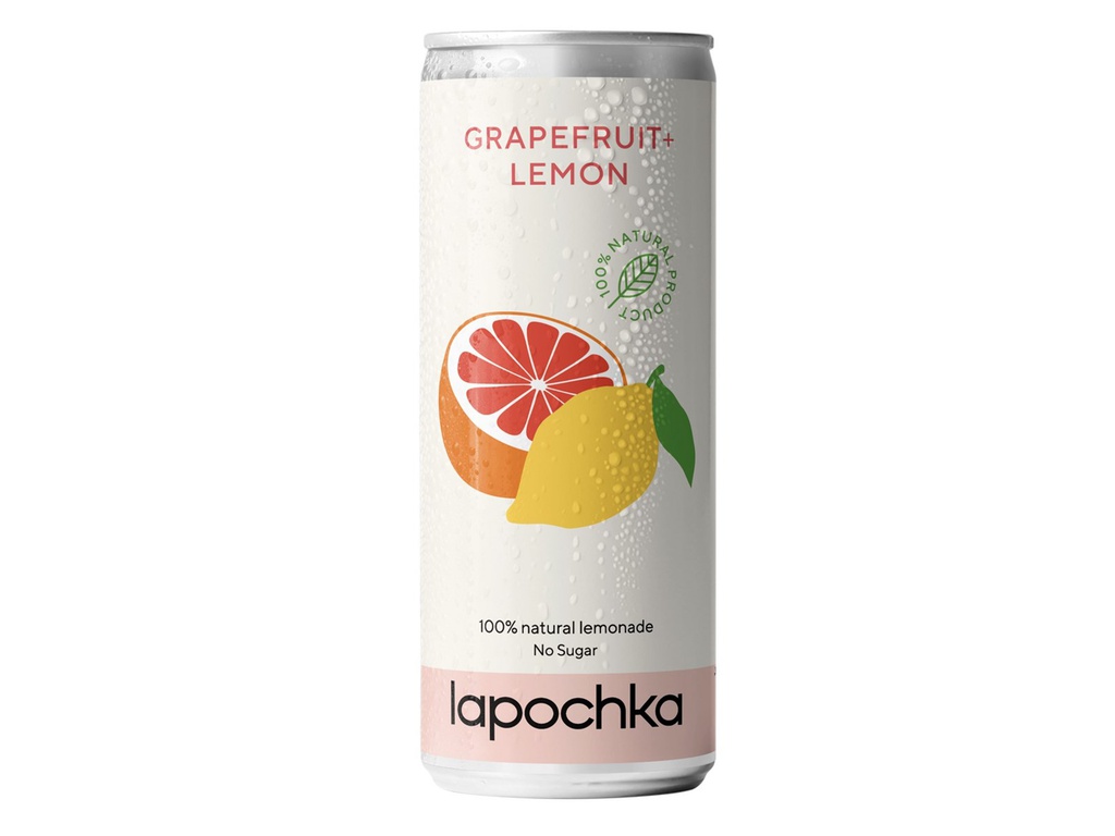 Напиток Lapochka Грейпфрут-лимон без сахара газ, 330мл