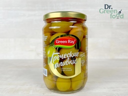 Греческие оливки супергигант с косточкой Green Ray, 720 мл.