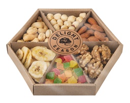 Набор орехов и сухофруктов Delight Season оранжевый менажница, 190г