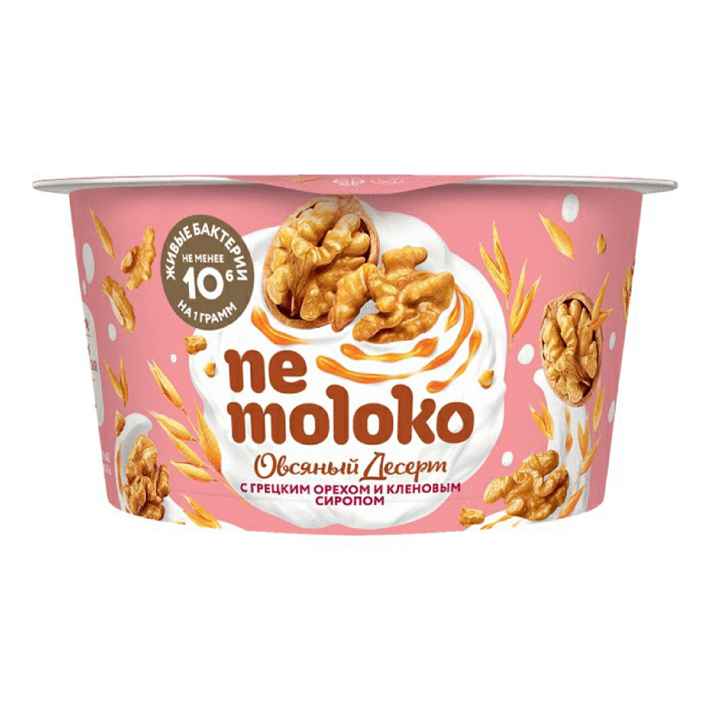 Десертный йогурт овсяный с грецким орехом и кленовым сиропом NeMoloko, 130г